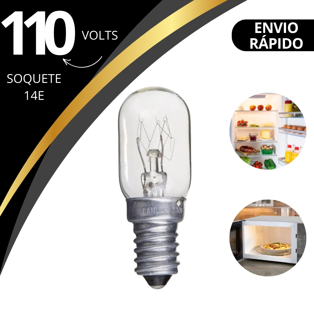 Lâmpada Geladeira Refrigerador Consul Brastemp 127v E14 15w em Oferta na Shopee