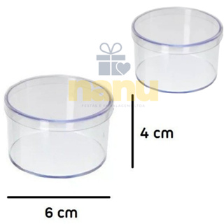 Kit Caixinhas Acrílico Redonda 6x4- Transparente para festa e aniversario porta velas e lembrancinha em Oferta na Shopee