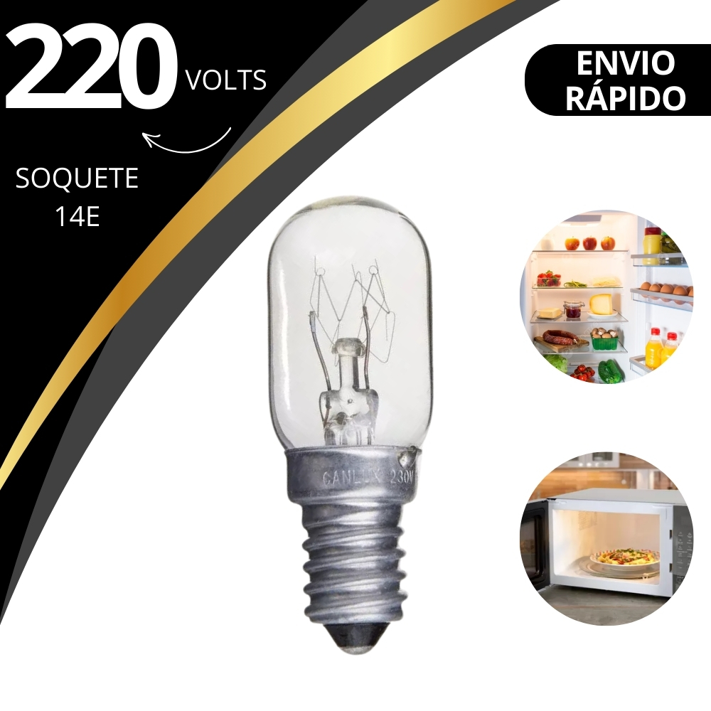 Lampada Geladeira/Microondas 15w E-14 Quente 220V em Oferta na Shopee
