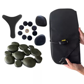 Kit 12 Pedras Quentes Vulcânicas Corporal + 10 Podais  + Bolsa Térmica + Pantalinha em Oferta na Shopee