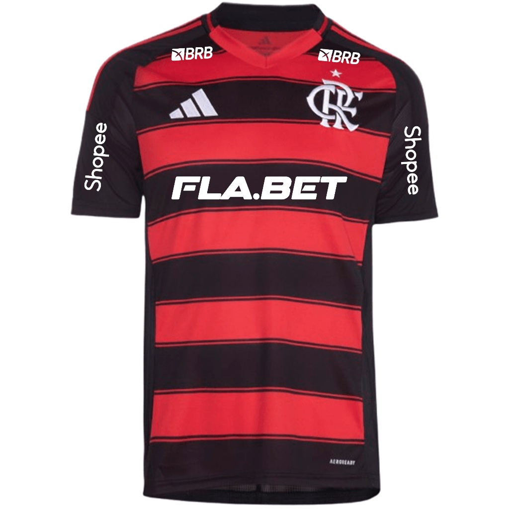 Manto Flamengo Jogo 1 Adidas 2025 - C/ Kit Patrocínio - Sports & Outdoors