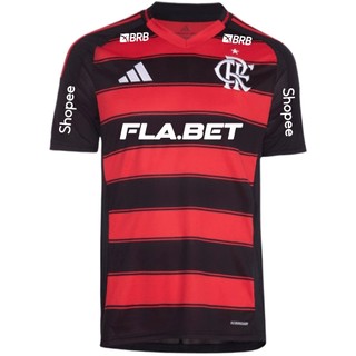 Manto Flamengo Jogo 1 Adidas 2025 - C/ Kit Patrocínio em Oferta na Shopee
