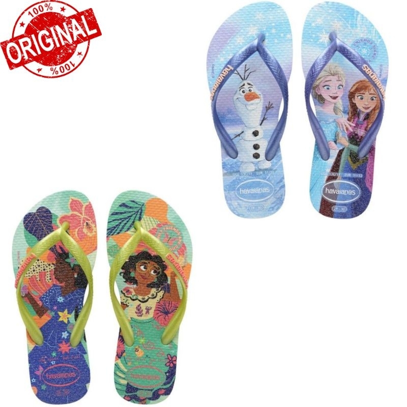 Chinelo Havaianas Slim Infantil Princesas Disney Frozen Moana Menina Original