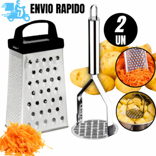 Kit 2 Peças Amassador de Batata Inox + Ralador 4 Faces Inox para Legumes e Queijo em Oferta na Shopee