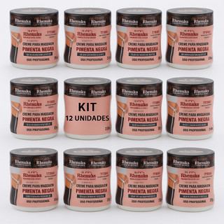 Creme Redutor de Medidas Pimenta Negra KIT 12 X 200g Ativador da Circulação Firmador e Anticelulite