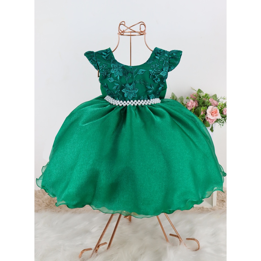Vestido Juvenil Verde Bandeira Formatura Daminha Festa Renda Luxo Menina 1 ao 16 anos em Oferta na Shopee
