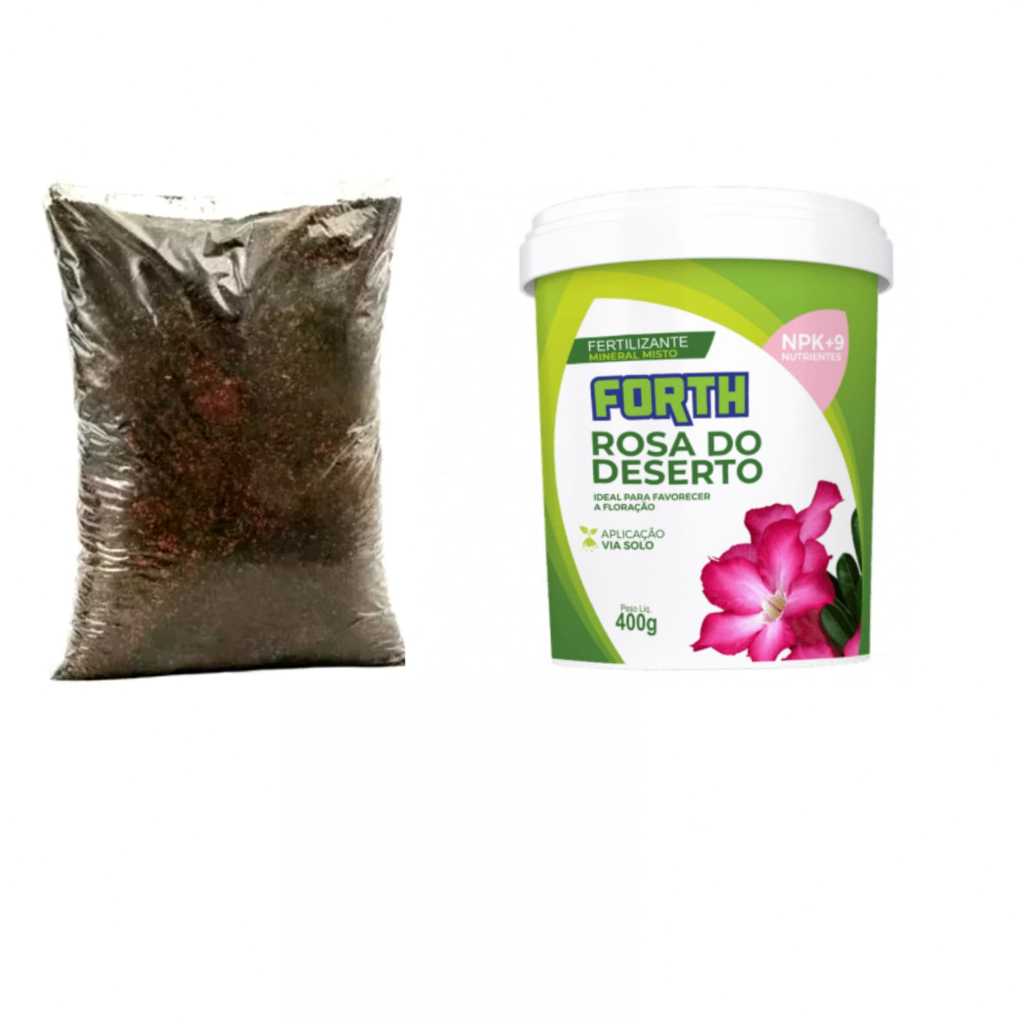 forth rosa do deserto 400g original + Humus de minhoca 500g organico top