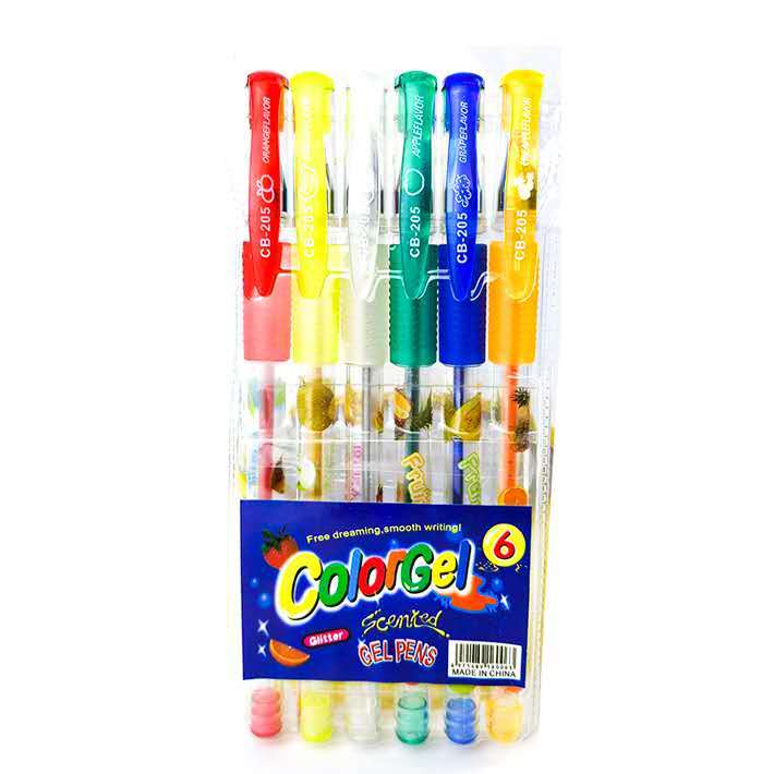6/8/10/12 Cores Canetas de Gel Com Glitter Perfumadas Tipo Stablio Gel Papelaria Material Escolar