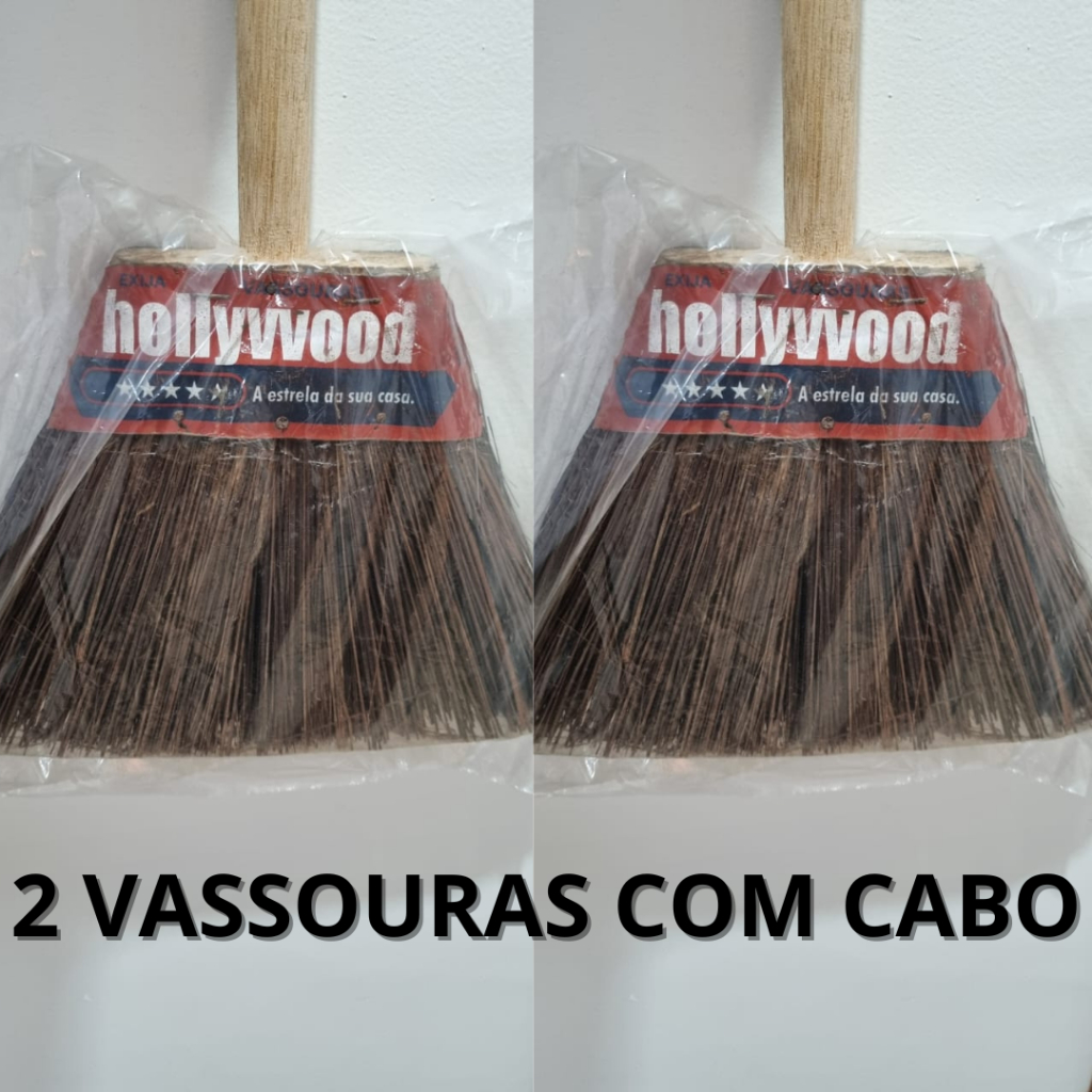 Kit com 2 Vassouras de Piaçava Natural – Limpeza Pesada Sem Esforço! em Oferta na Shopee