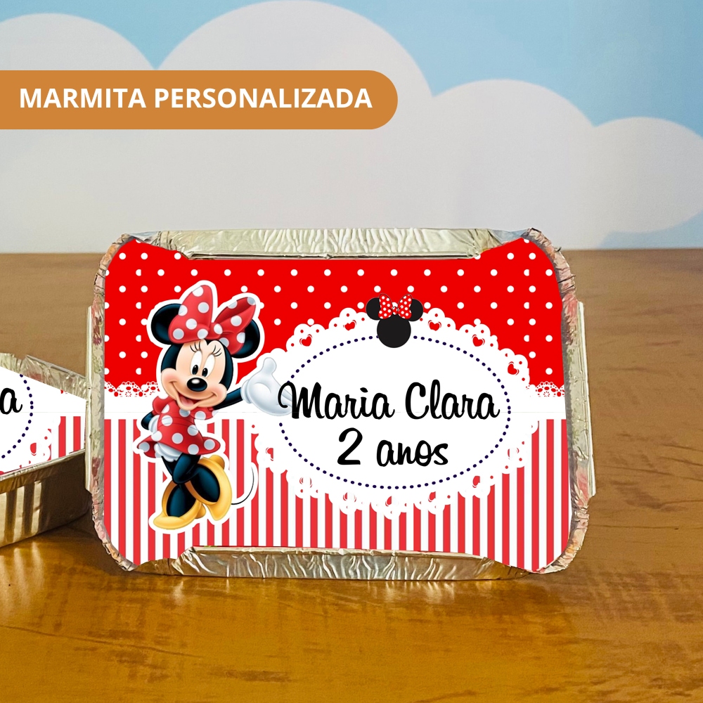60 Marmitinha Personalizada MINNIE | Marmita Lembrancinha