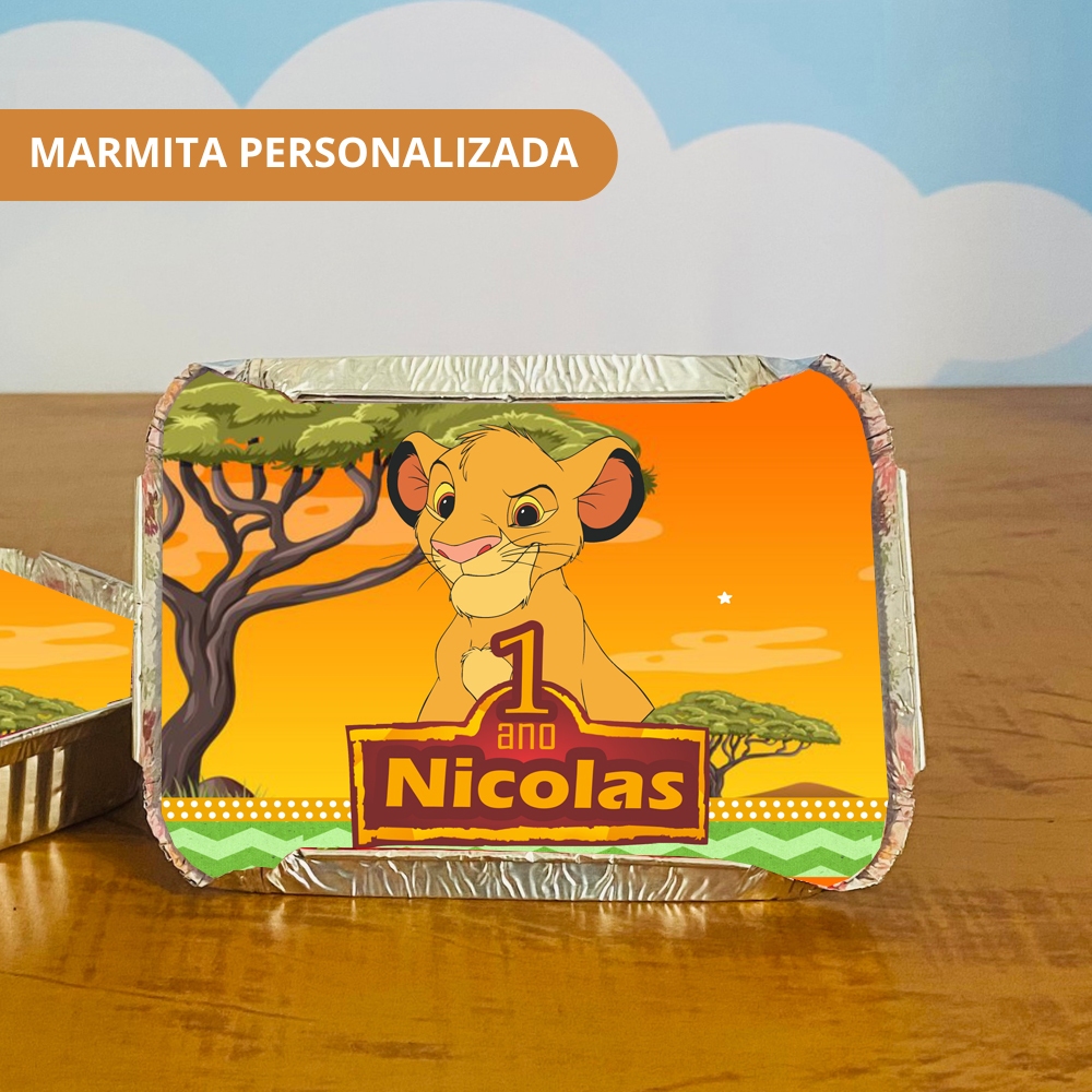 60 Marmitinha Personalizada REI LEÃO | Marmita Lembrancinha