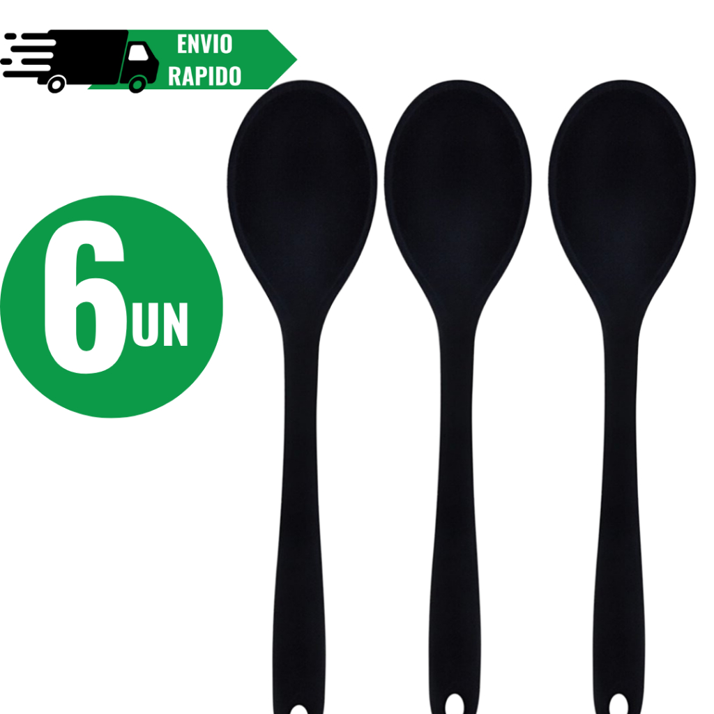 Colher De Silicone Vermelho e Preto Grande Durável Material De Segurança Adorável Artigos De Cozinha Promoção
