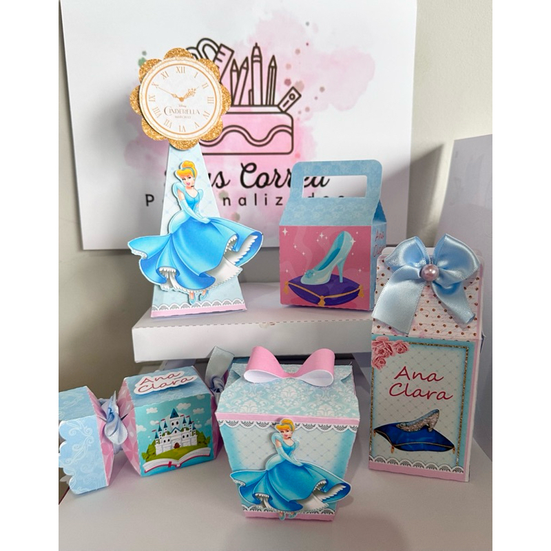 kit personalizado Cinderela / lembrancinha de aniversário / festa infantil