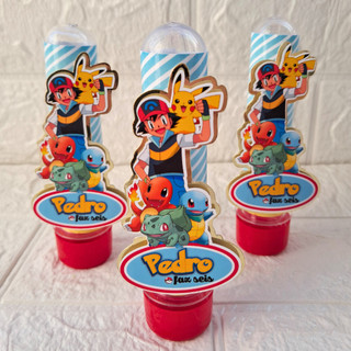 Tubete personalizado 3D Pokemon | Lembrancinhas do Pokemon | Festa infantil do pokemon | Aniversario do tema Pokemon