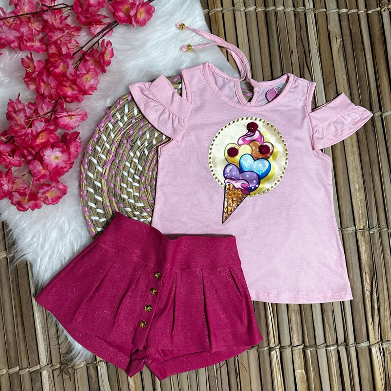 KIT COM 5 CONJUNTOS INFANTIL MENINAS PITELZINHO KIDS TODA SEMANA TEM MODELOS NOVOS em Oferta na Shopee