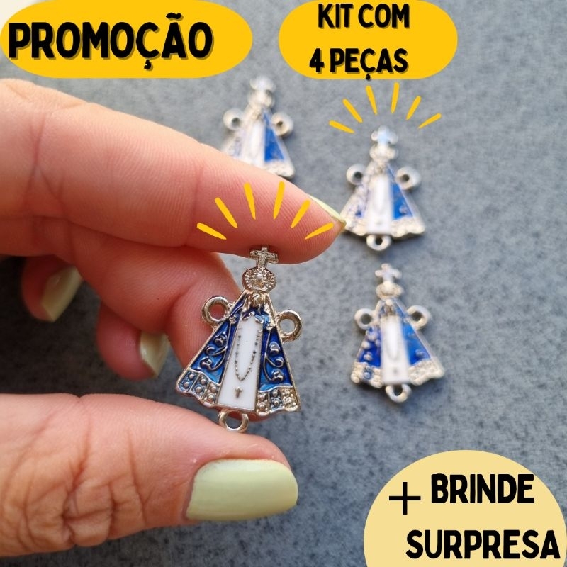 Entremeio Nossa Senhora Aparecida com o manto resinado em Oferta na Shopee