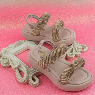 SANDÁLIA INFANTIL FEMININA TRATORADA COM BRILHO STRASS DELICADA LEVE CONFORTÁVEL MENINA CRIANÇA UGUI em Oferta na Shopee