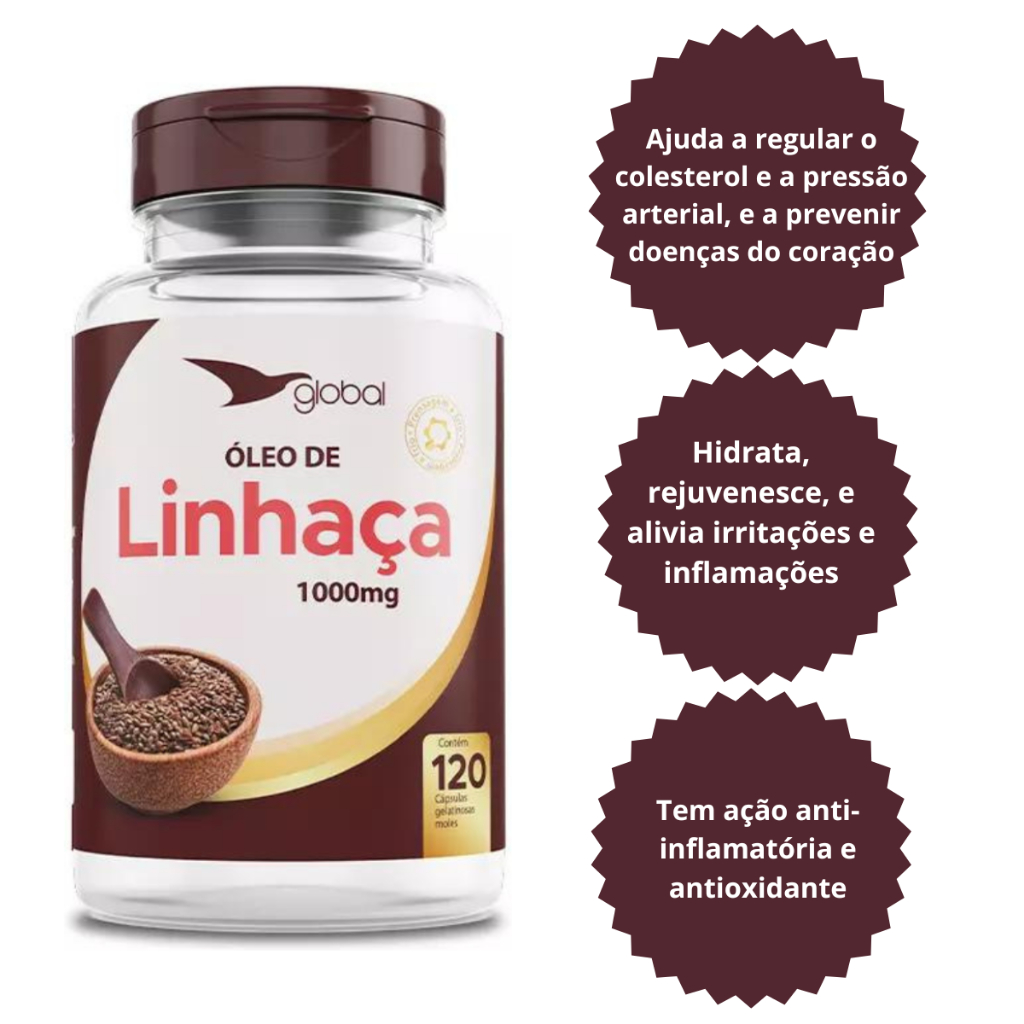 Óleo De Linhaça 1000 Mg 120 Cáps - Global Suplementos