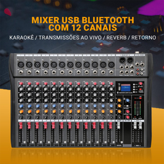 VEDO Mixer De Áudio Portátil 12/8/7 Canais Console De Mixagem Profissional USB Bluetooth Mesa De Som Para Igreja em Oferta na Shopee