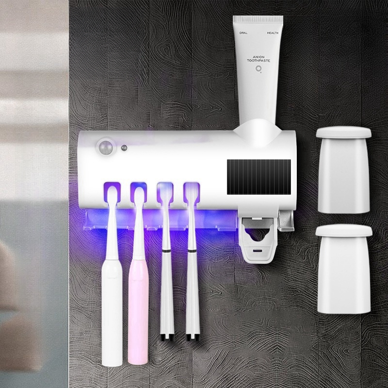 Aplicador Pasta De Dente Dispenser Porta Escovas Com Esterilizador Uv Promoção