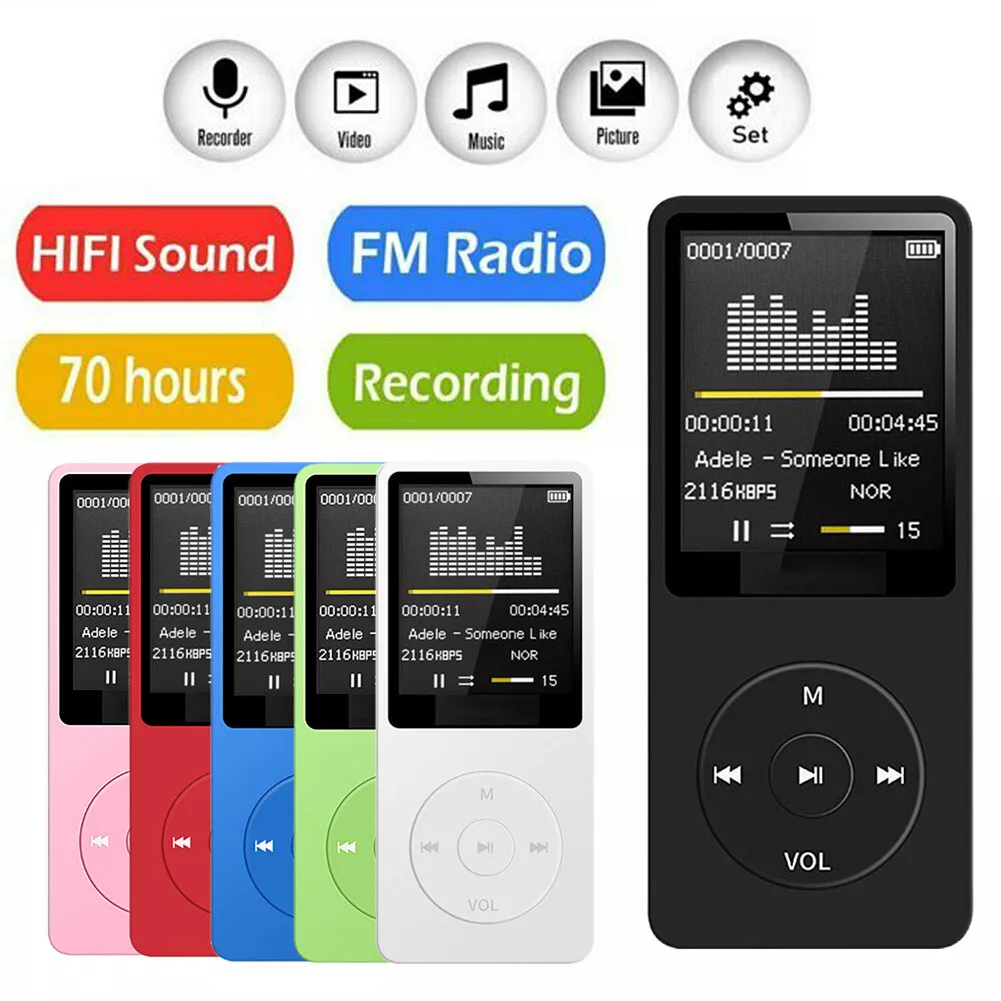 MP3 MP4 Player com Bluetooth HIFI Music Speakers Sport MP4 Media FM Leitor De Rádio Voz Ebook