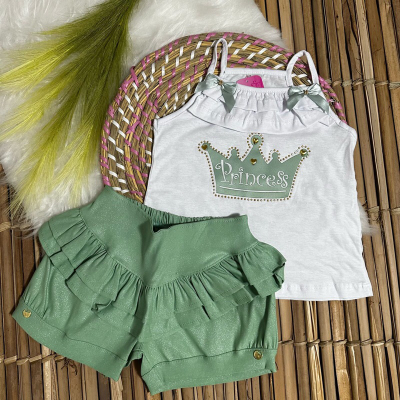 KIT COM 5 CONJUNTO MENINAS INFANTIL PITEUZINHO KIDS TO SEMANA TEM MODELOS DIFERENTE