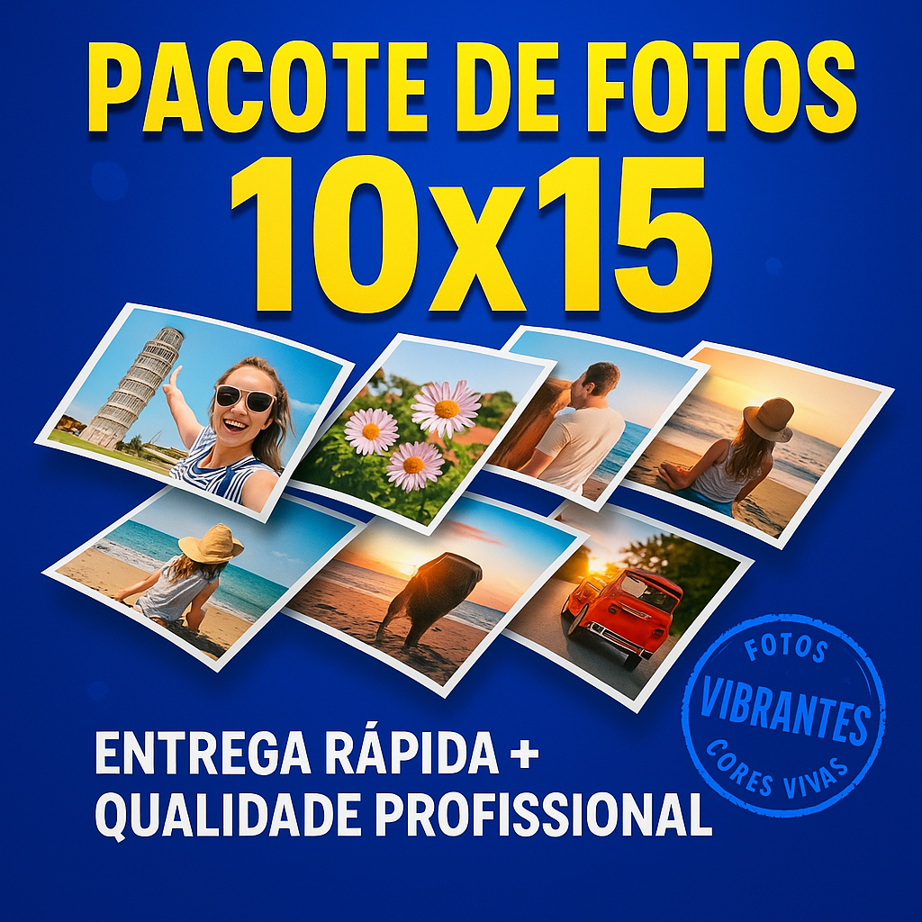 Pacote com 50 Fotos Reveladas 10x15cm Alta Resolução Personalizadas