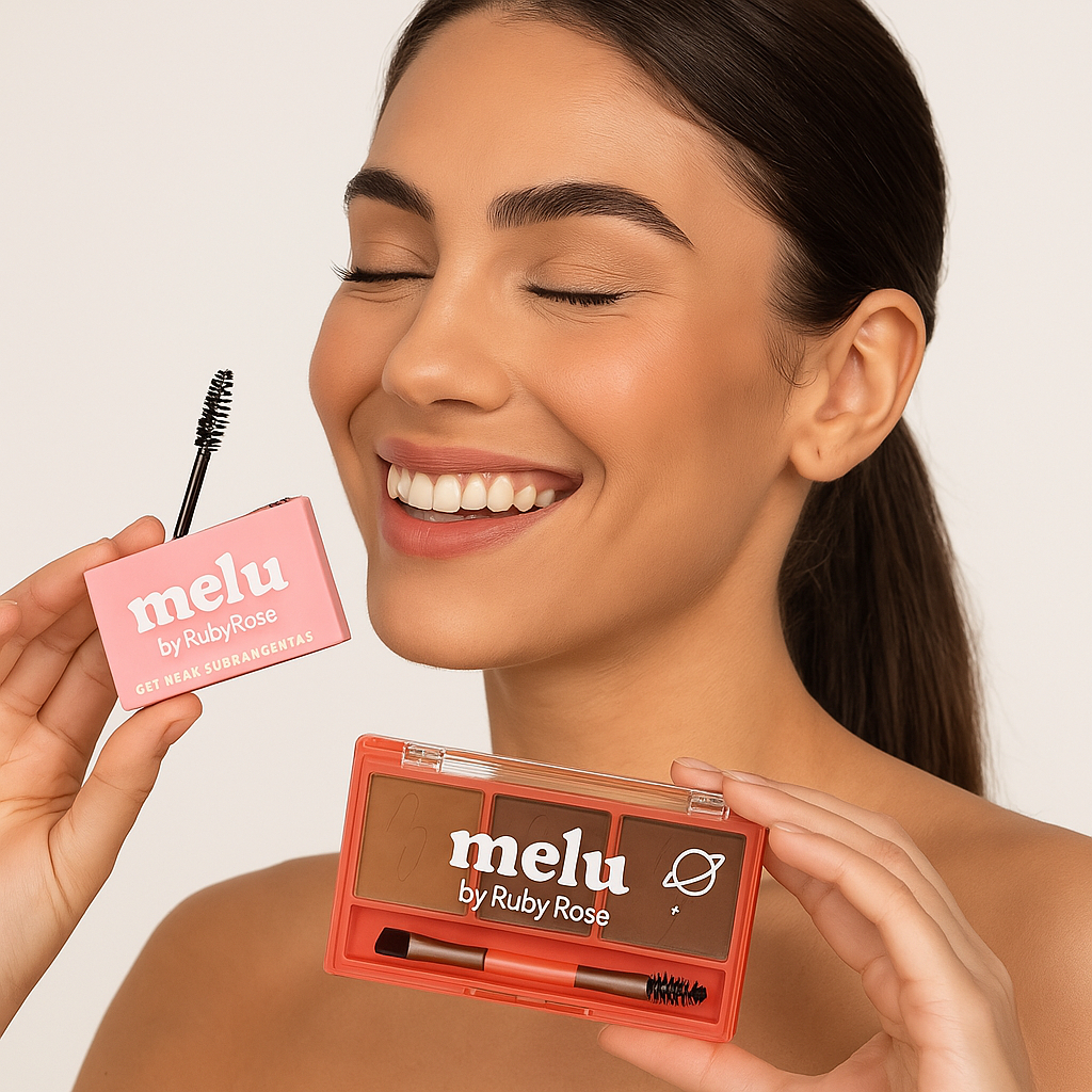 Kit Paleta de Sombras para Sobrancelhas 01 e Gel para Sobrancelhas - Ruby Rose