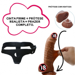 Cinta Peniana com Prótese Dildo Pênis Ultra Realista com Veias Salientes Sexshop. em Oferta na Shopee
