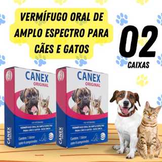 Vermifugo Pet Gato Cachorro Canex Original - 4 Comprimidos Dose Única Anti Vermes em Oferta na Shopee