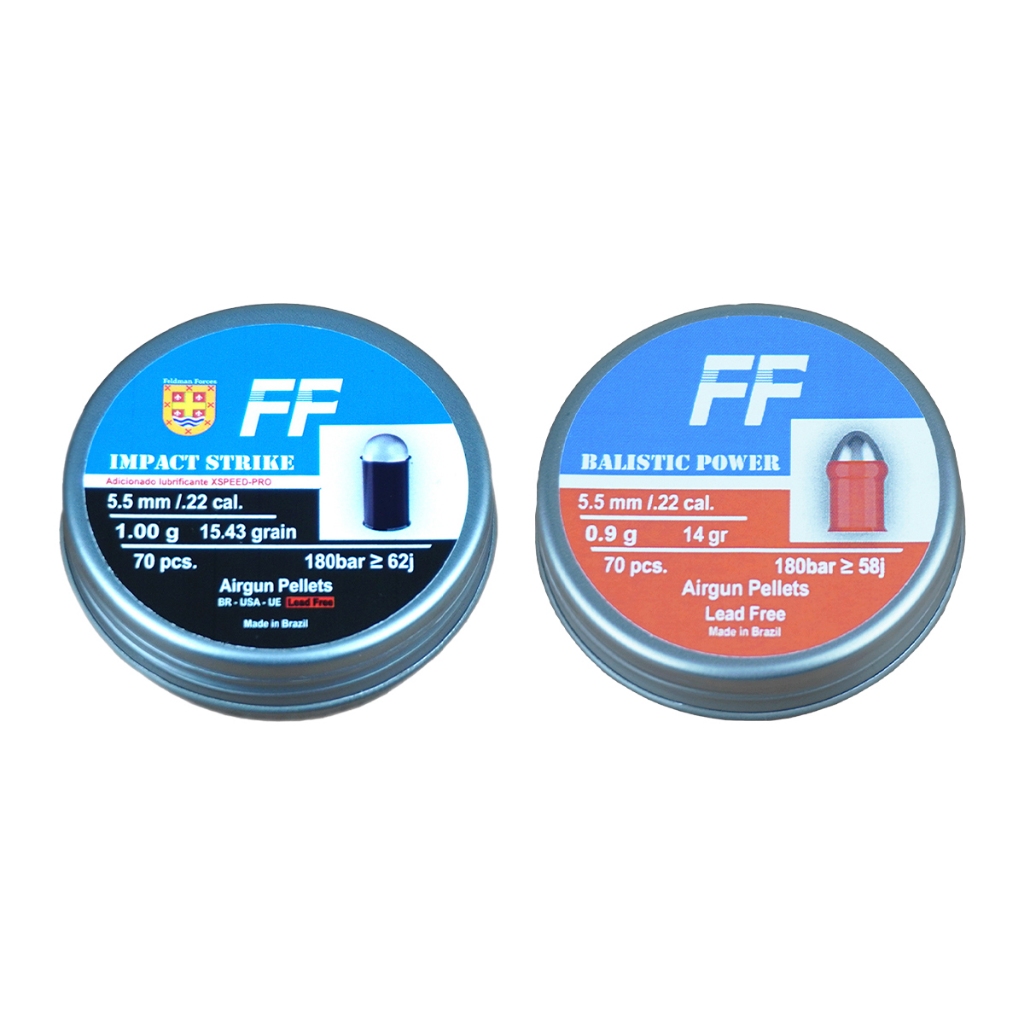 Kit 2 Chumbinhos Strike e Balistic Power 5.5mm – FF em Oferta na Shopee
