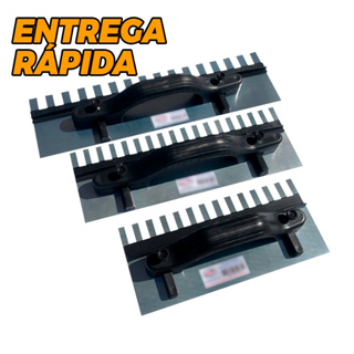 Desempenadeira de Aço Dentada com Regulagem Timóteo 27, 35, 43cm P/ Porcelanatos Azulejista Pedreiro em Oferta na Shopee