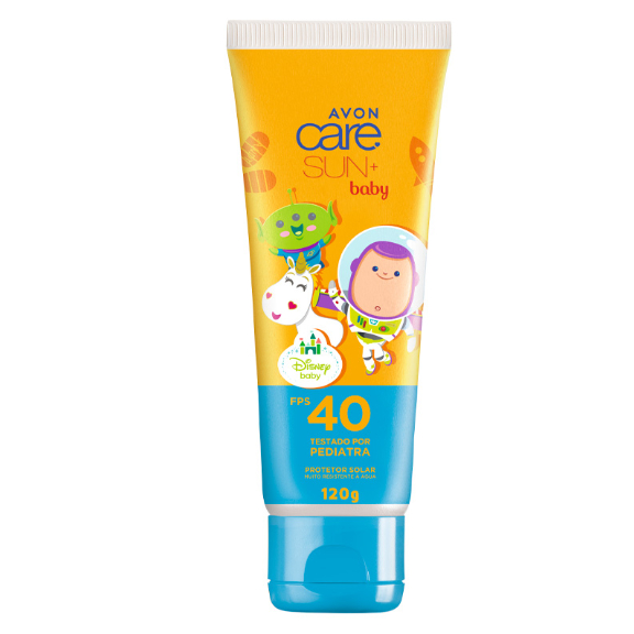 Protetor Solar Infantil Baby Care Sun+ FPS 40 120 g Avon em Oferta na Shopee