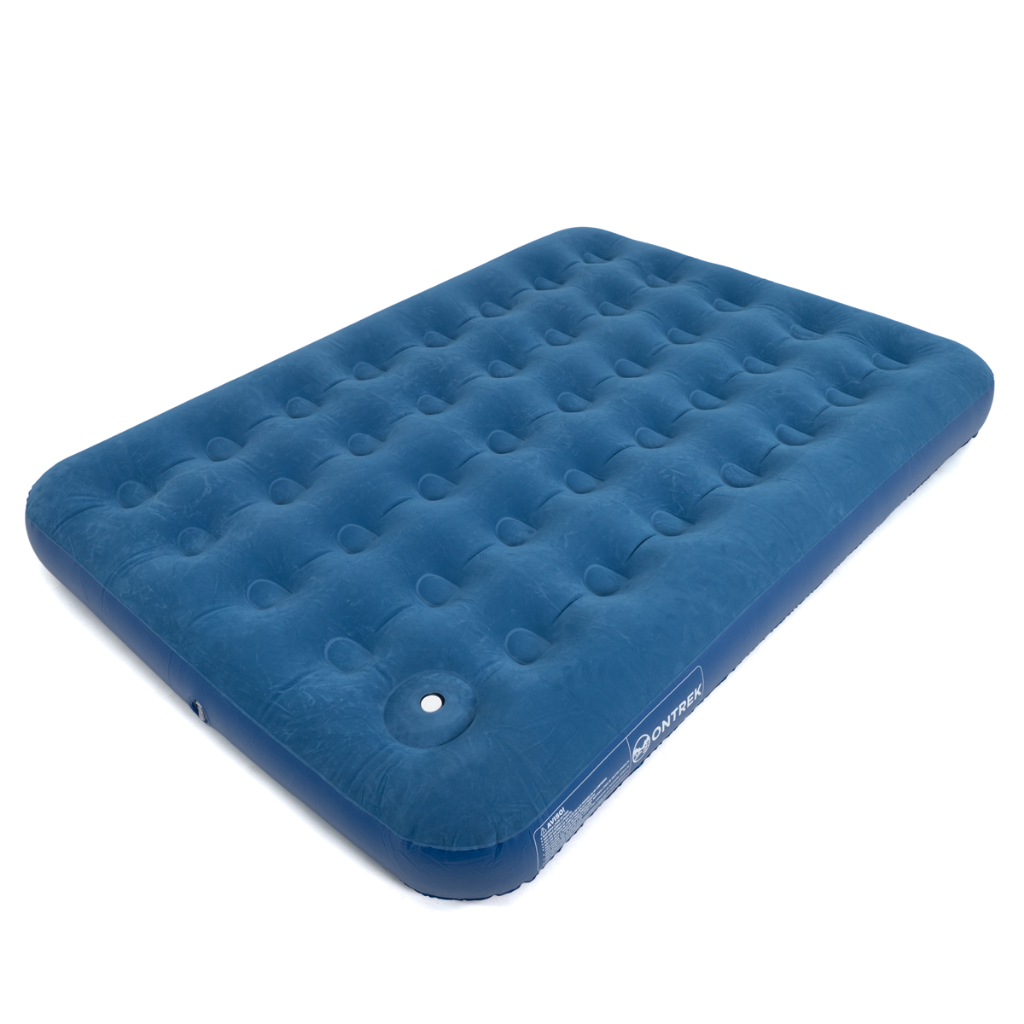 Colchão Inflável Casal Multiuso Azul Ontrek Com Fole Manual Incluso Resistente Até 200kg Confortável em Oferta na Shopee