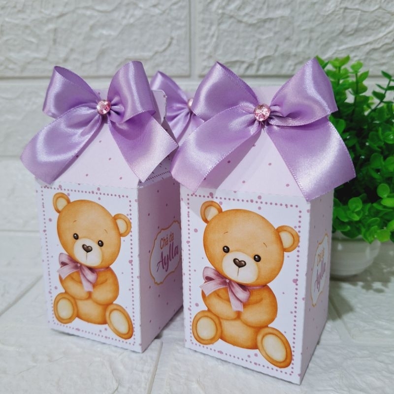 Caixa Milk Chá de Bebê Lilás Personalizada - Lembrancinhas - Papelaria - Aniversário  - Kit Festa - Personalizados
