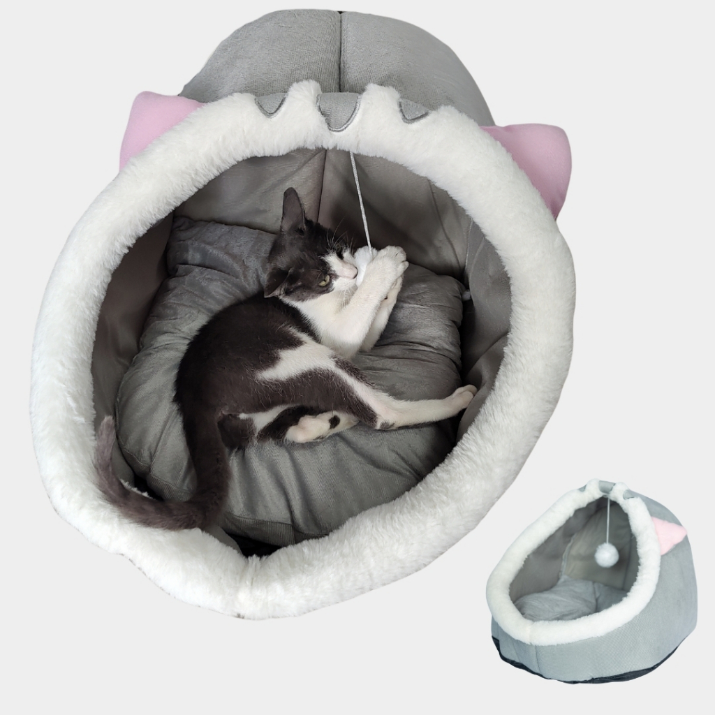 Casinha Gato Cama Pet Macia Gatos Toca Casa Grande Iglu