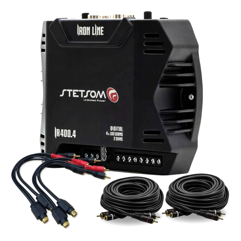 Módulo Stetsom Amplificador Iron Line 400.4 + Kit Instalação em Oferta na Shopee