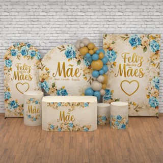 Decoração Dia das Mães: Painel Decorativo Dia das Mães e Capa de Cilindro Boho Veste Fácil Sublimada em Oferta na Shopee