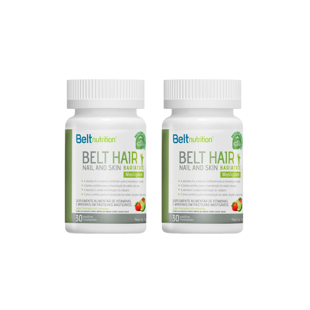 Kit 2 Belt Hair Nail and Skin Bariatric Mastigável Unha Pele
