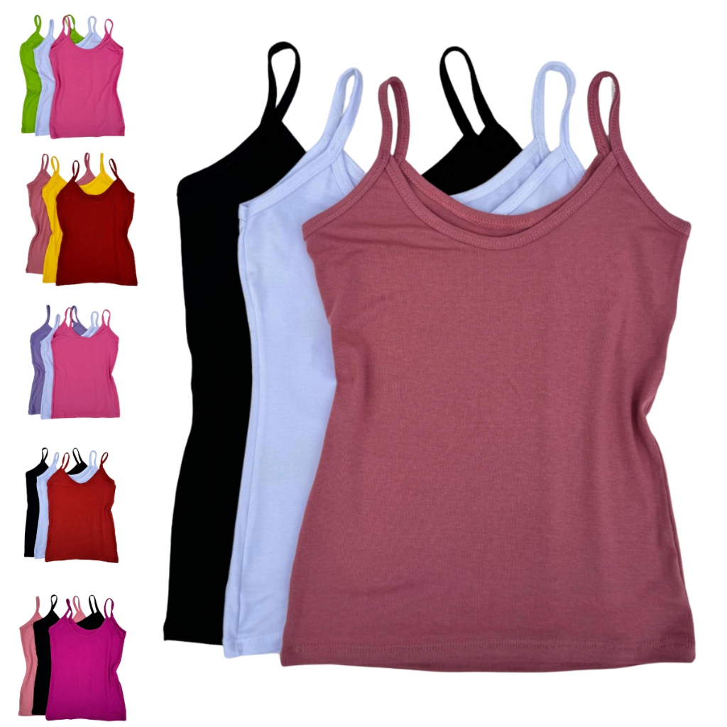 Kit 3 ou 1 Regata feminina Alça Fina Lisa Viscolycra Casual Conforto e Flexibilidade Kit e Unidade em Oferta na Shopee