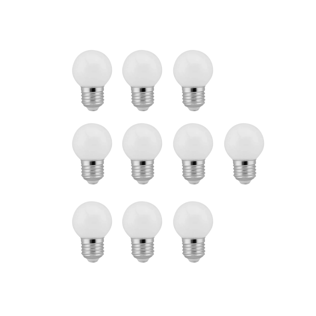 Kit 10 Lâmpada Led Bolinha E27 G45 Varal Espelho Luzes de Camarim Penteadeira LUZES DE NATAL
