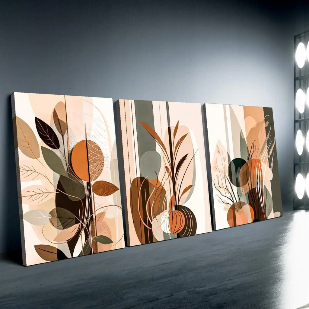 Quadro decorativo 3 peças 40x60 Planta Tropical Moderno Abstrato Geométrico folhas casa sala quarto em Oferta na Shopee