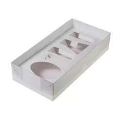 Caixa Kit Confeiteiro Branco - Meio Ovo de 150g - 28x14x6cm - 5 unidades - Rizzo.