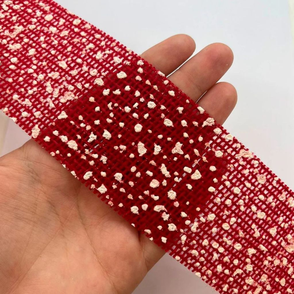Fita Decorativa Aramada - Vermelho Trabalhado - 6,3x914cm   - 1 unidade - Cromus - Rizzo - Stationery