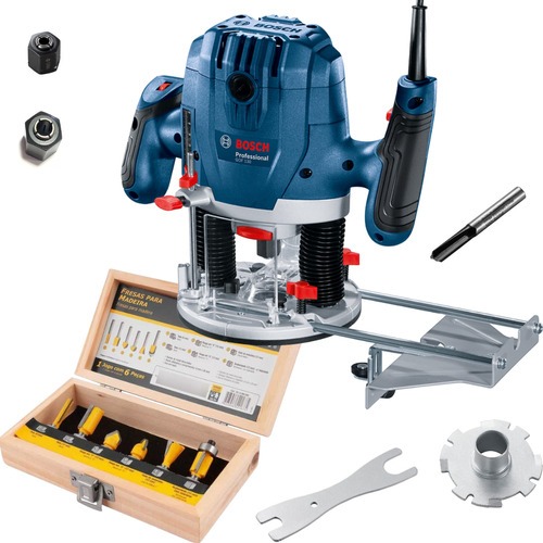 Tupia Coluna Bosch GOF 130 110v + 6 Fresas Kit em Oferta na Shopee