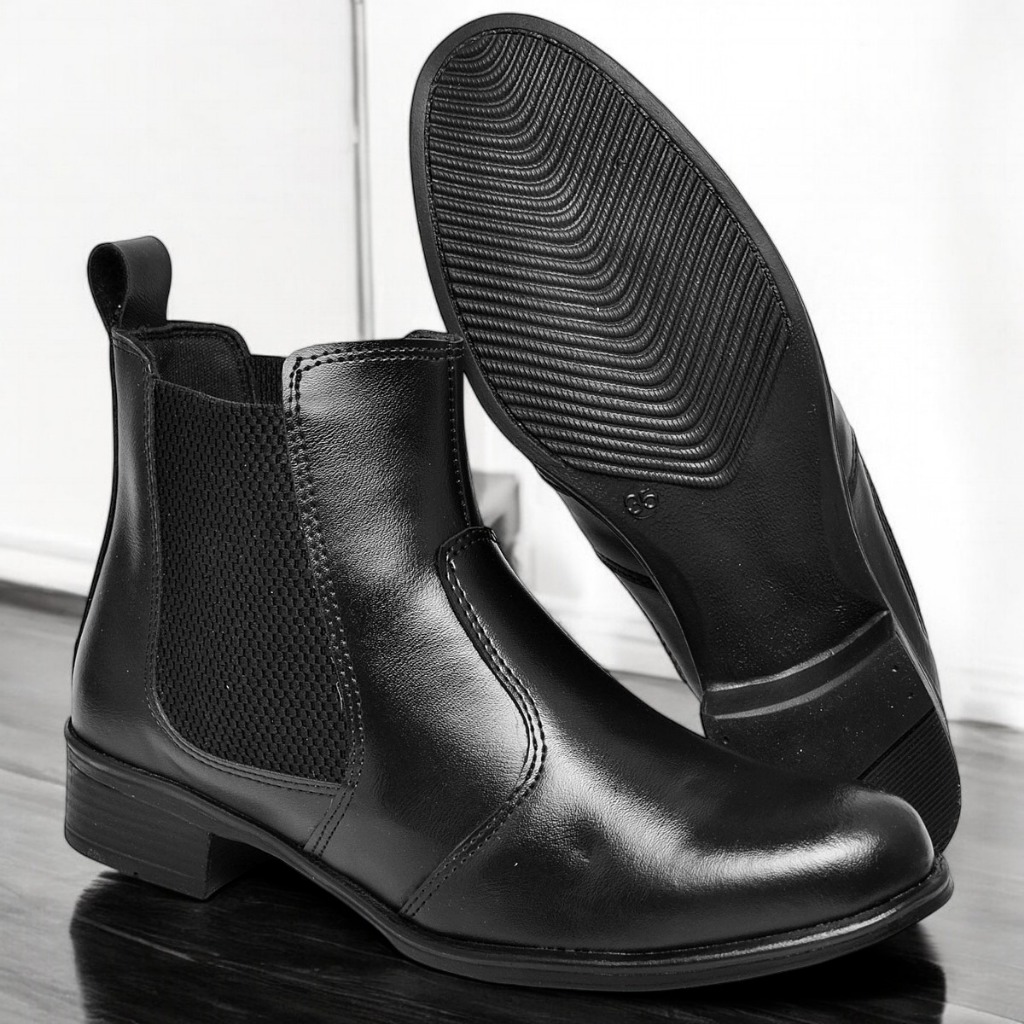 Bota Feminina Coturno Elástico Lisa Cano Baixo Country Chelsea