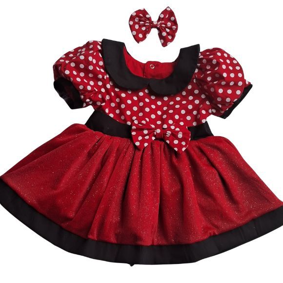 Vestido festa Minie infantil fantasia