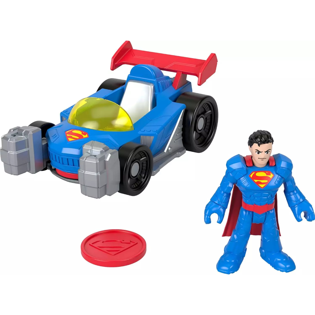Imaginext DC Super friends Metal Force-Boneco e Veiculo-Batman e Batmobile ou Superman e Supermobile