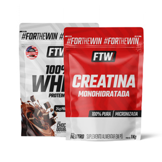Kit Whey 100% Refil 1Kg + Creatina Monohidratada Refil 1Kg - FTW em Oferta na Shopee