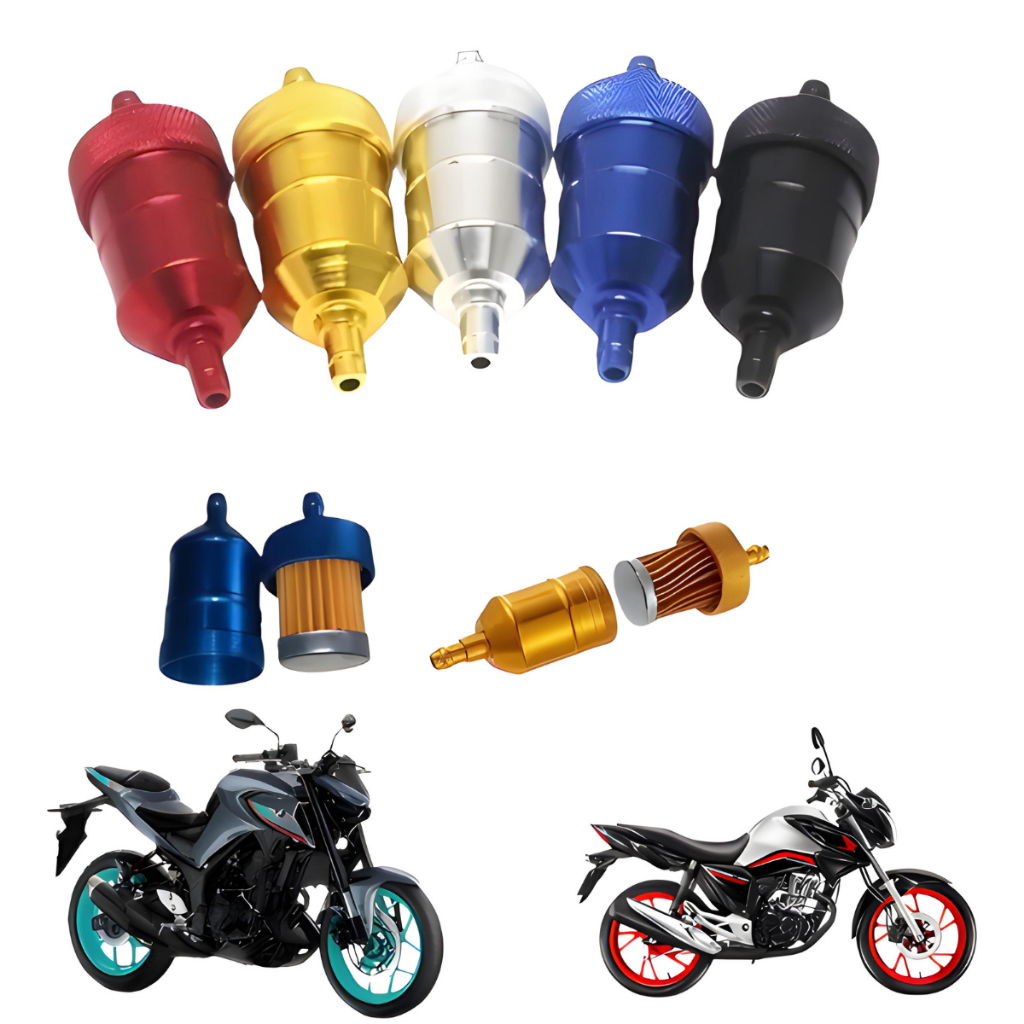 Filtro Esportivo para Moto Gasolina Universal Lavável CNC Alumínio 6mm 8mm Motocross Trilha